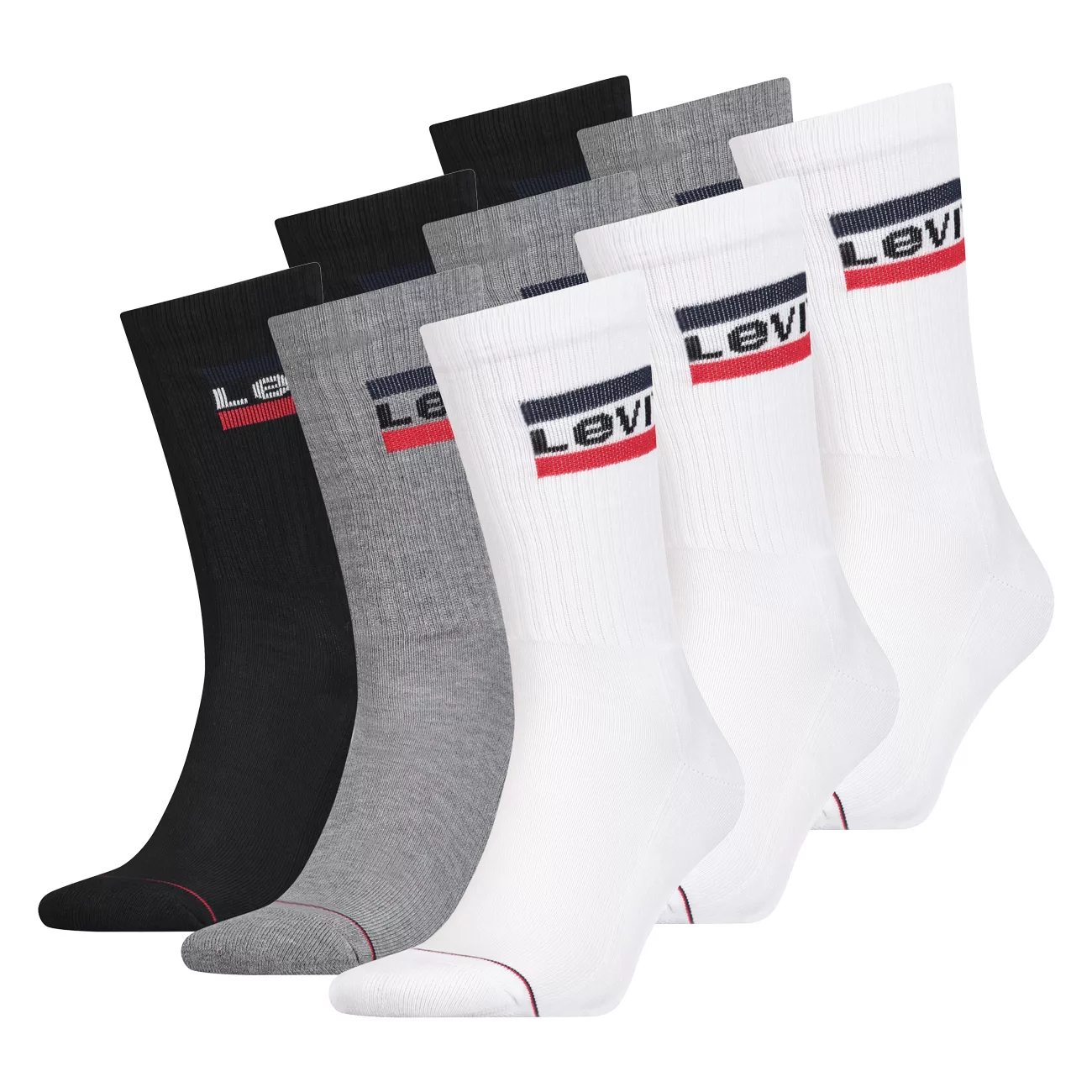 Levi's Unisex Socken Regular Cut 120SF SPRT LT 9er Pack günstig online kaufen