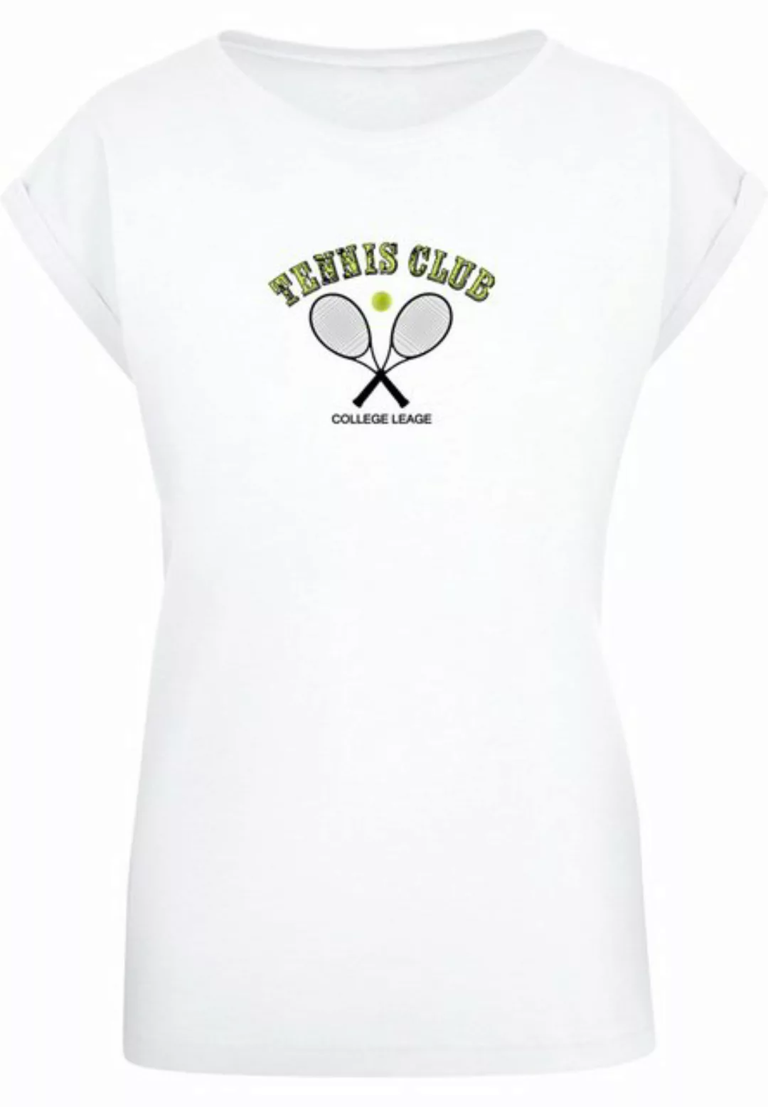 Merchcode T-Shirt Merchcode Damen Ladies Tennis Club Extended Shoulder Tee günstig online kaufen