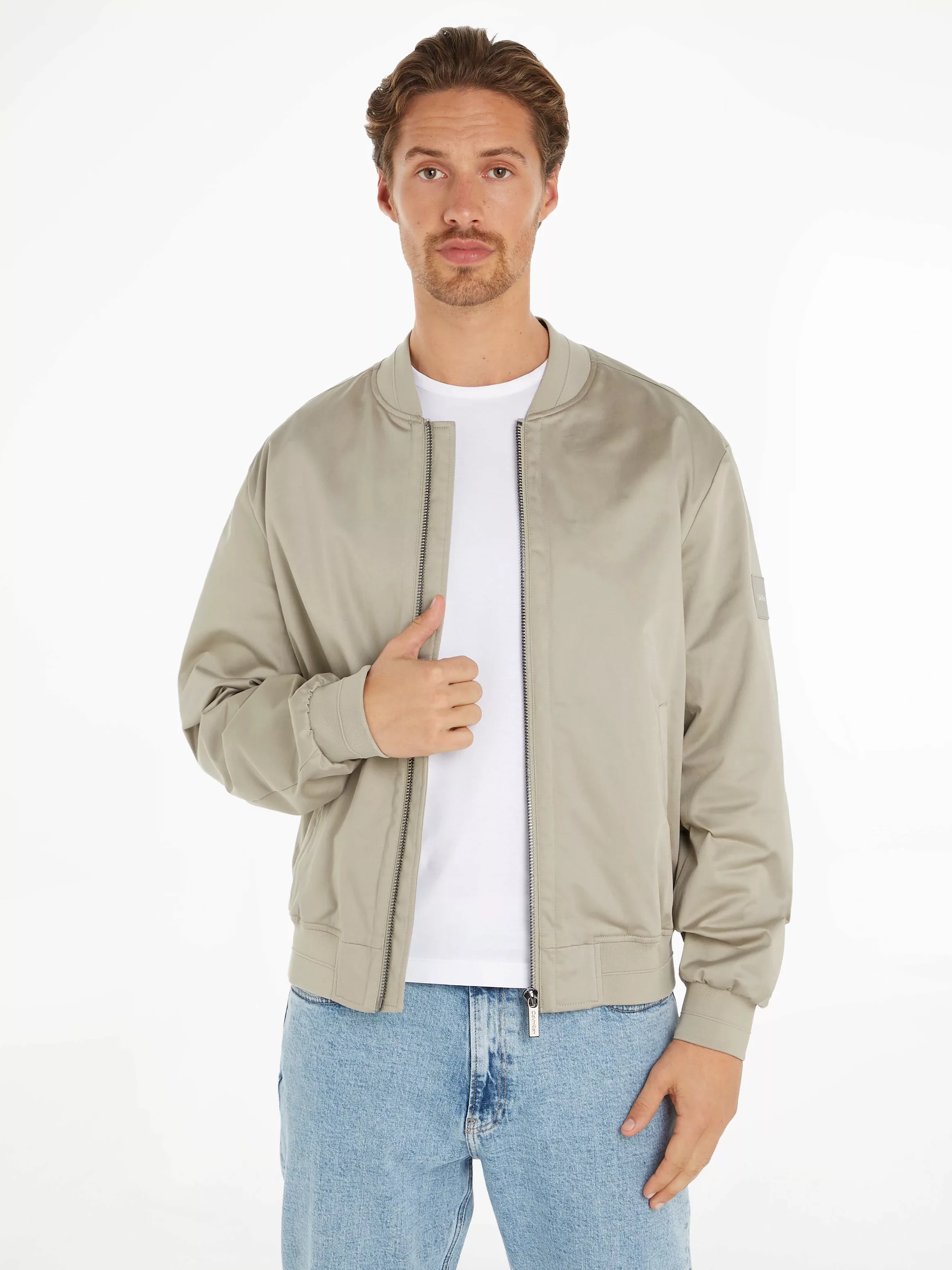 Calvin Klein Collegejacke "SATEEN STRETCH HERO BOMBER" günstig online kaufen