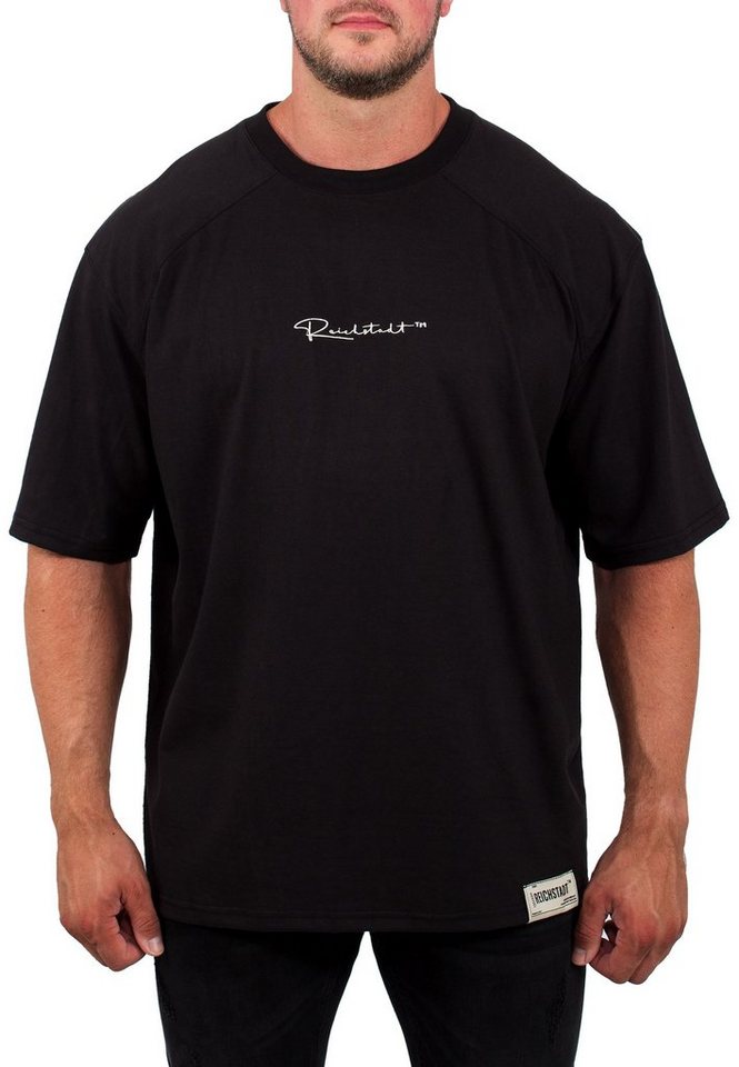 Reichstadt Oversize-Shirt Black S (1-tlg) mit Stitching auf der Brust günstig online kaufen