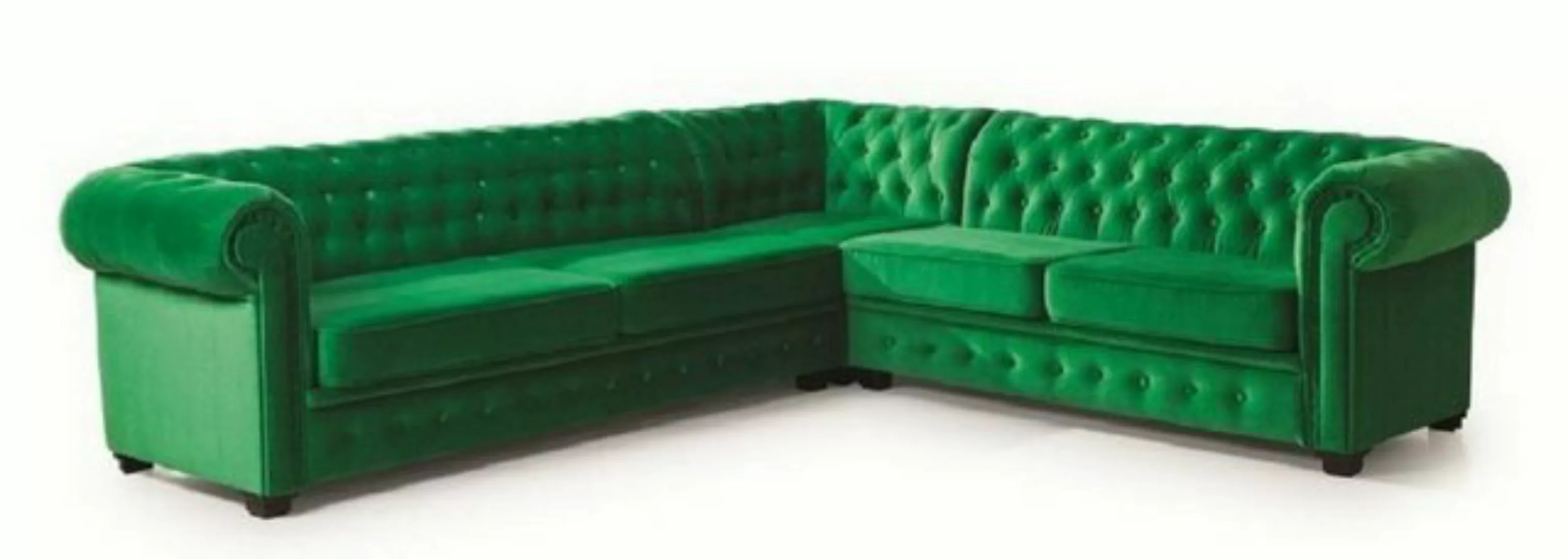 JVmoebel Ecksofa Grünes Chesterfield Ecksofa Moderne L-Form Couch Stilvoll günstig online kaufen