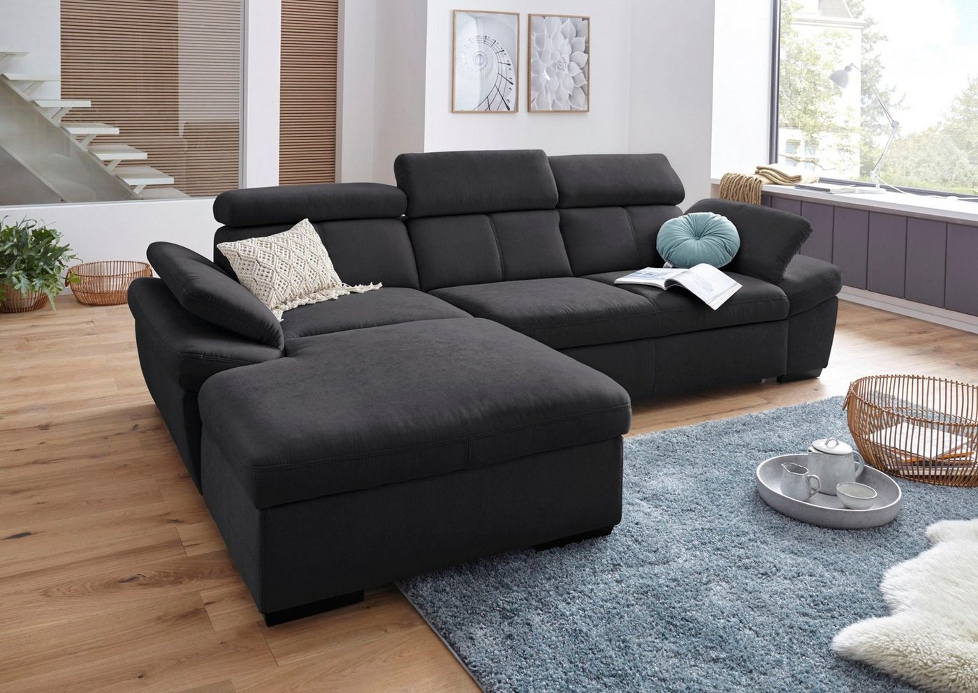 exxpo - sofa fashion Ecksofa "Salerno, inkl. Kopf- und Armteilverstellung, günstig online kaufen