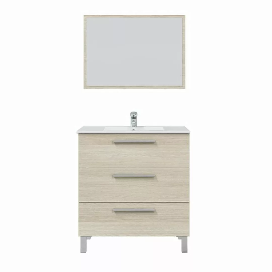 freiraum Waschbeckenunterschrank ATHENA in Eiche - 80x86x45 (BxHxT) günstig online kaufen