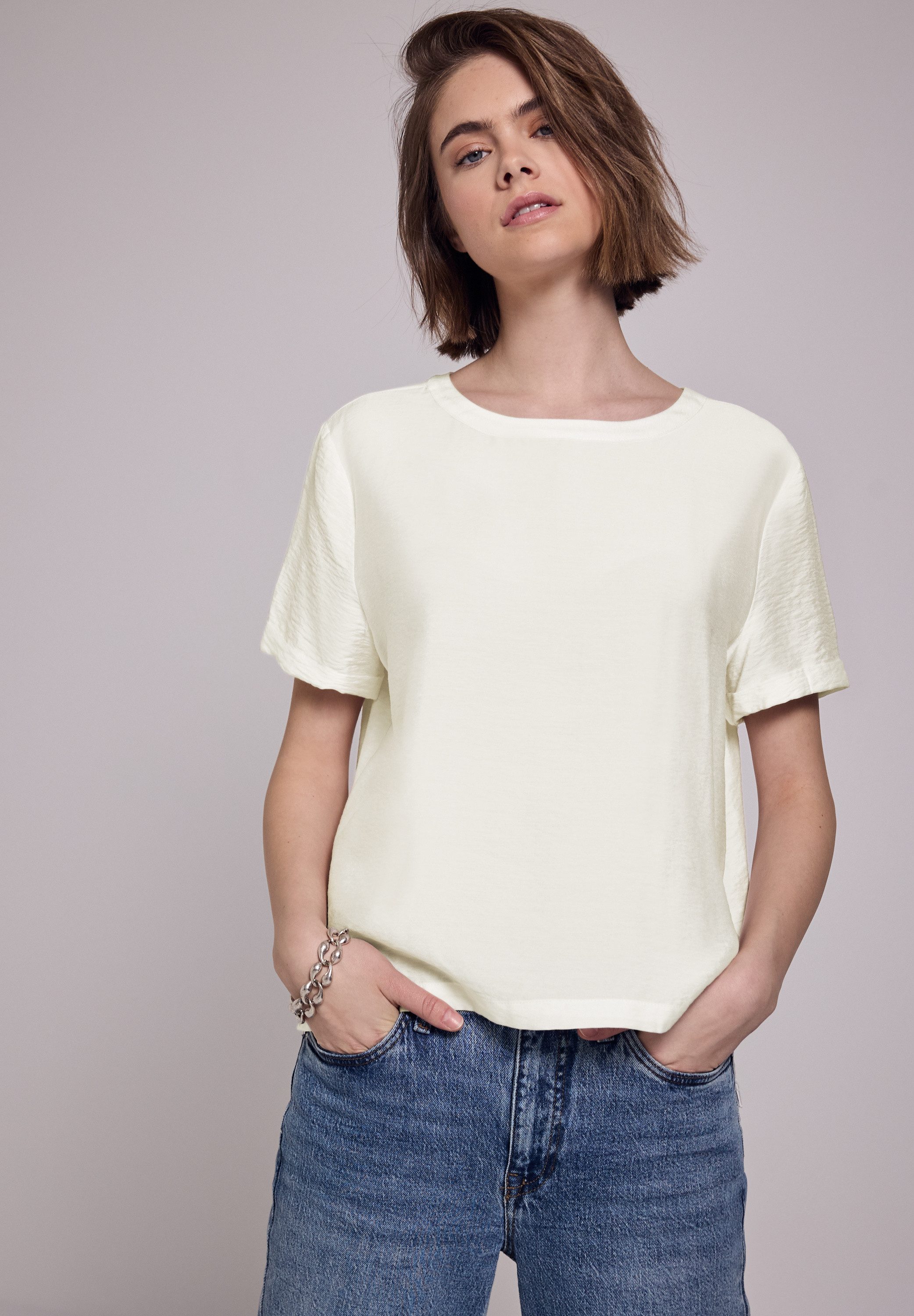 STREET ONE STUDIO Shirtbluse, aus softem Materialmix günstig online kaufen
