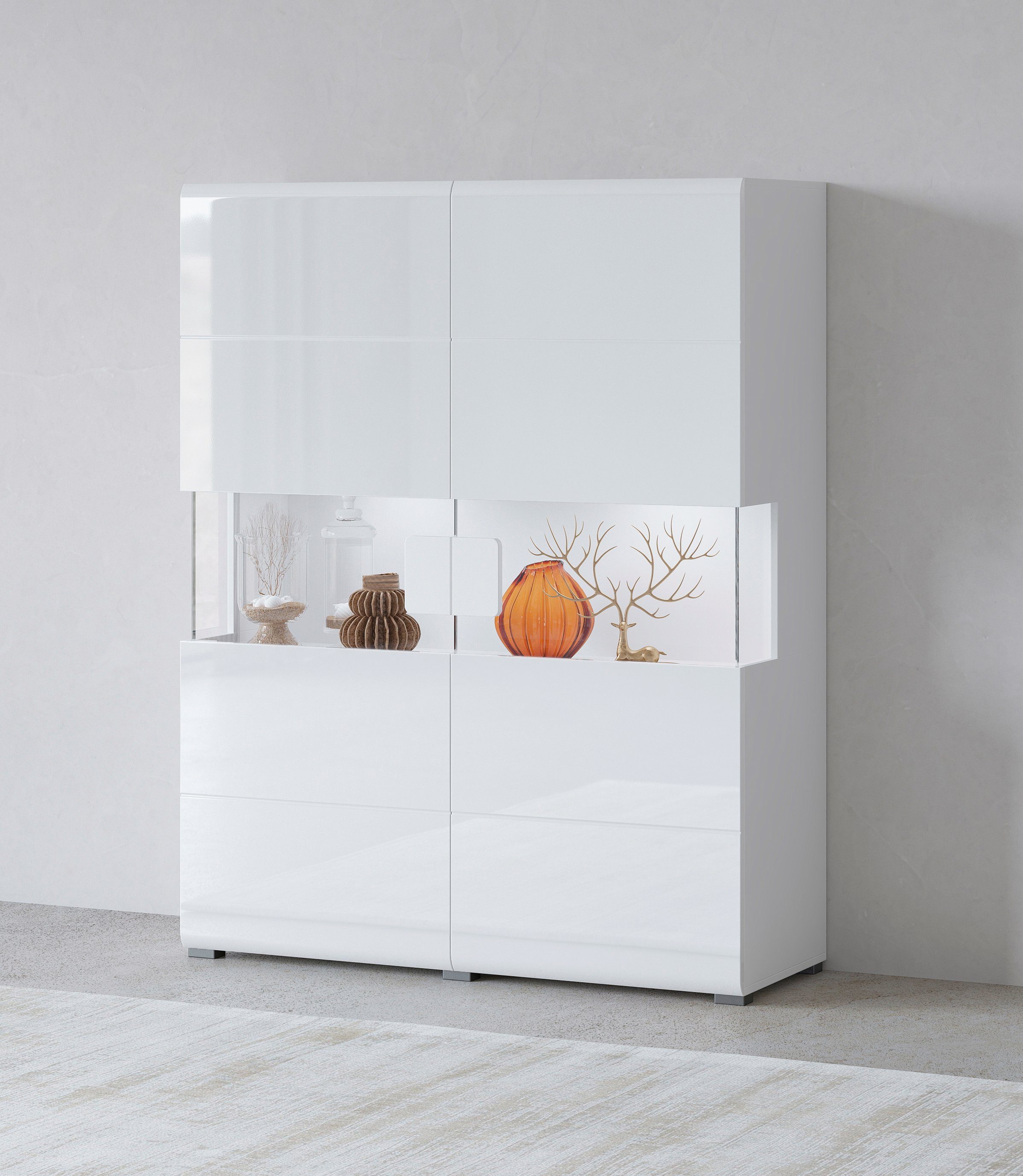 INOSIGN Highboard "Toledo,Breite 121,5 cm, trendige Hochkommode mit 2 Türen günstig online kaufen