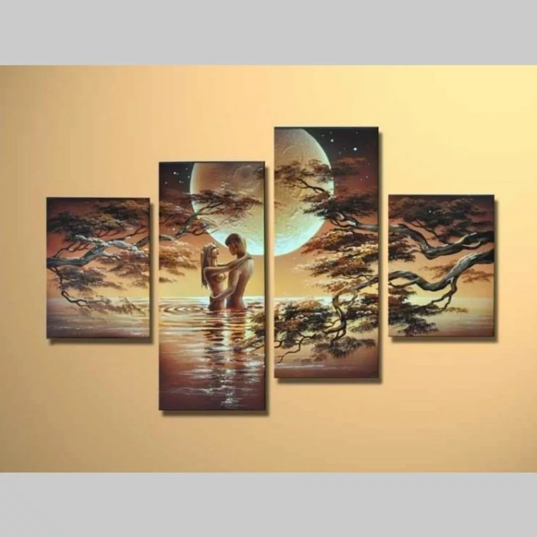 4 Leinwandbilder LIEBESPAAR (2) 120 x 80cm Handgemalt günstig online kaufen