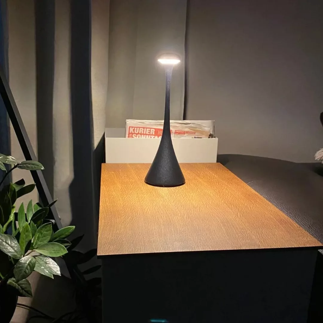 LED-Akku-Tischleuchte Nudrop, IP54, nachtschwarz günstig online kaufen