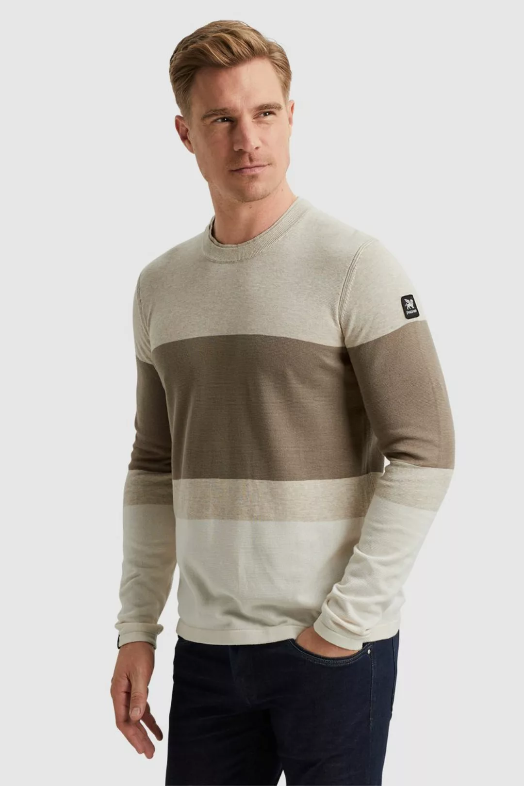 Vanguard Pullover Streifen Beige - Größe L günstig online kaufen