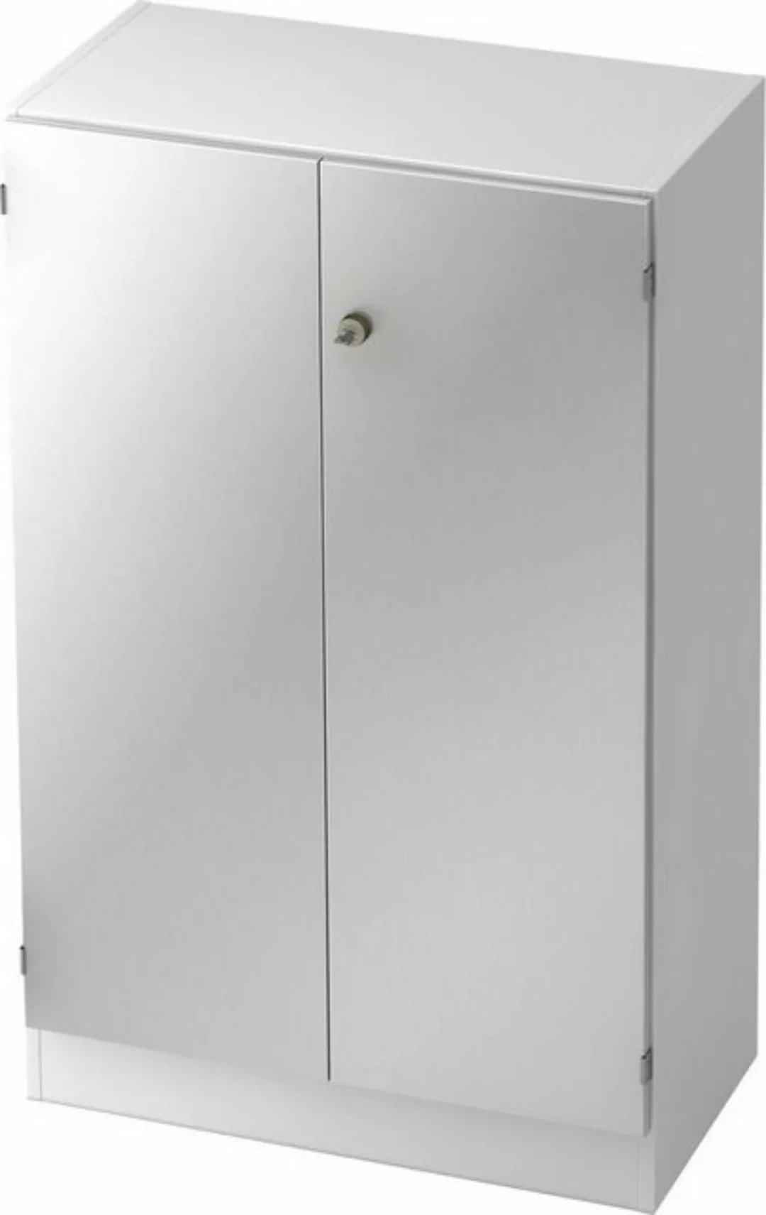 Aktenschrank Schrank Solid 3OH BxTxH 80x42x127cm Griff SG Weiß/Silber günstig online kaufen