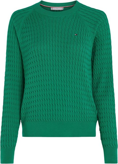 Tommy Hilfiger Rundhalspullover CO CABLE C-NK SWEATER mit Zopfmuster günstig online kaufen