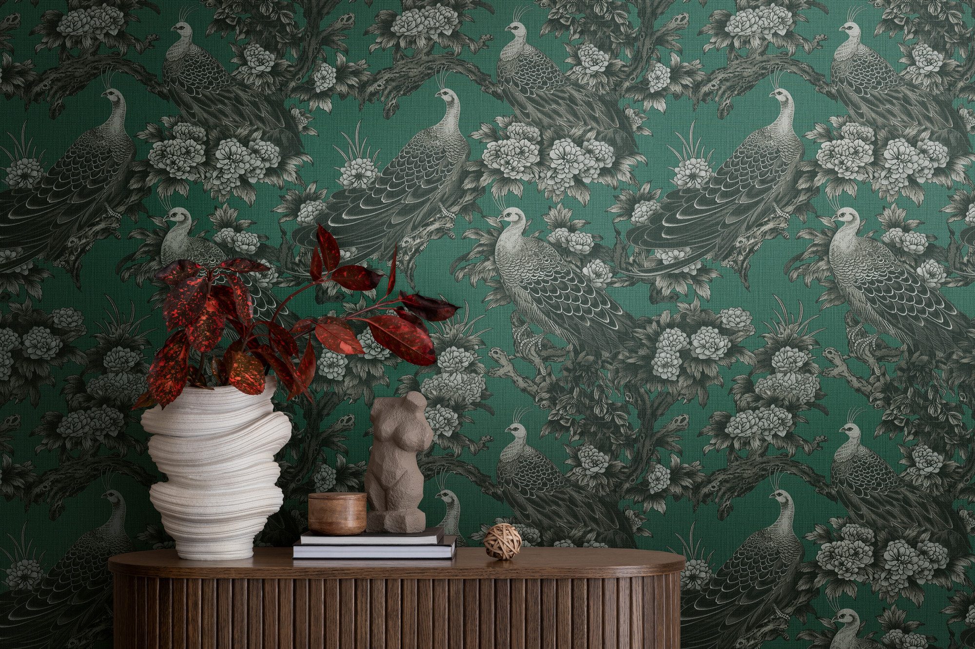 A.S. Création Vliestapete mit Palmenmuster in Grau und Metallic 10,05 m x 0 günstig online kaufen