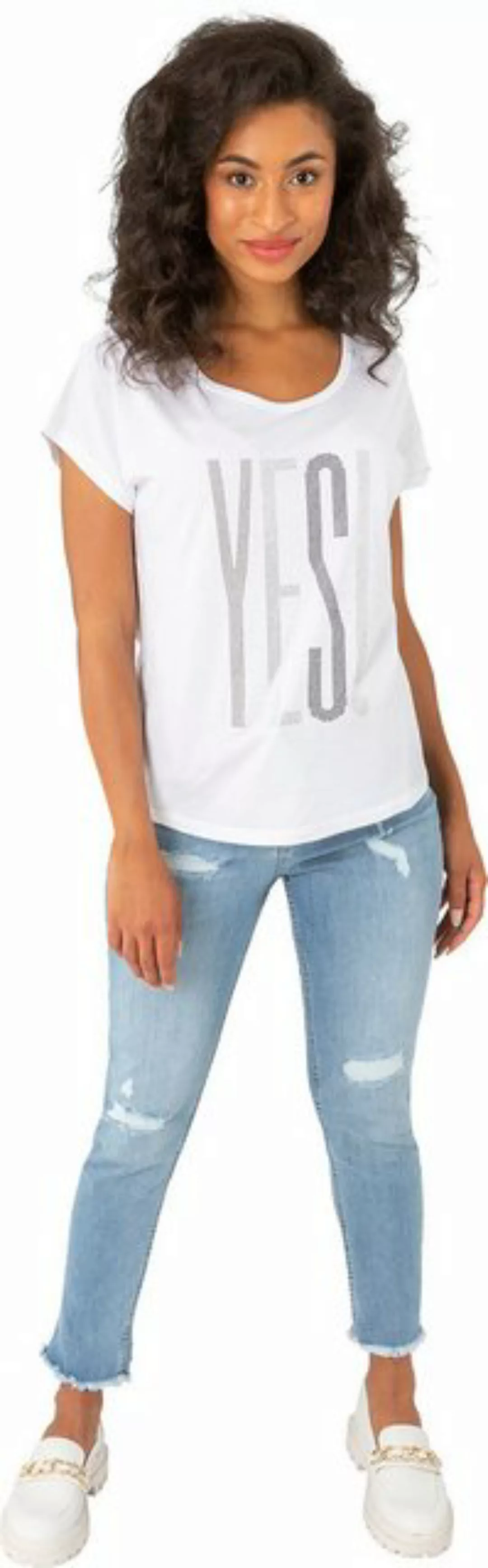 Gio Milano T-Shirt mit Statement-Print "YES günstig online kaufen
