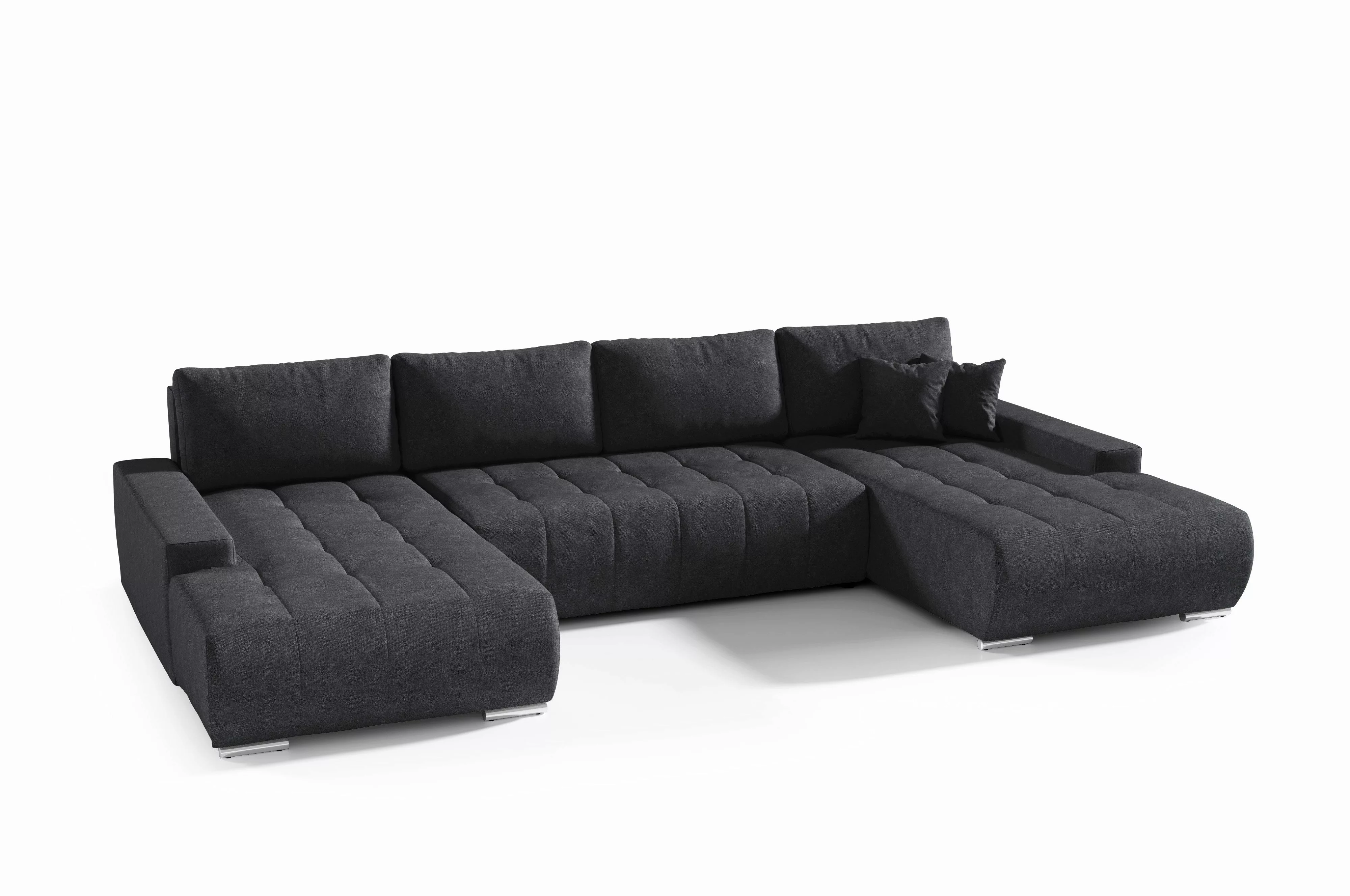 Compleo Ecksofa mit Schlaffunktion aus Velourstoff günstig online kaufen