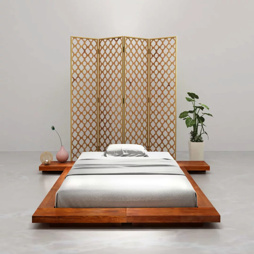 Futonbett Japanisch Akazie Massivholz 100x200 Cm günstig online kaufen