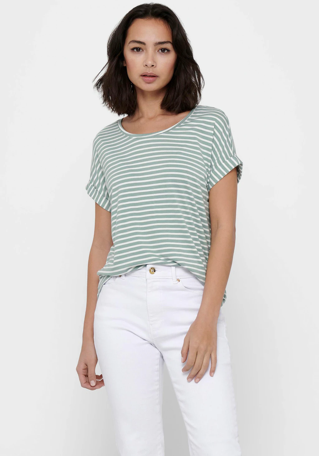 ONLY T-Shirt "ONLMOSTER – Kurzarmshirt mit Aufschlag für lässige Looks", ge günstig online kaufen