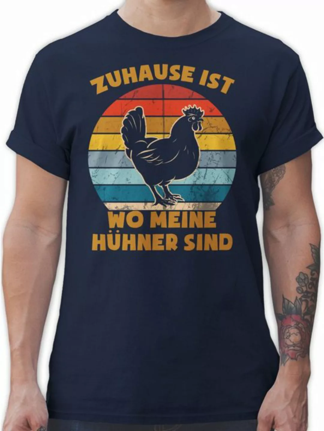 Shirtracer T-Shirt Zuhause ist wo meine Hühner sind - Vintage Sprüche State günstig online kaufen