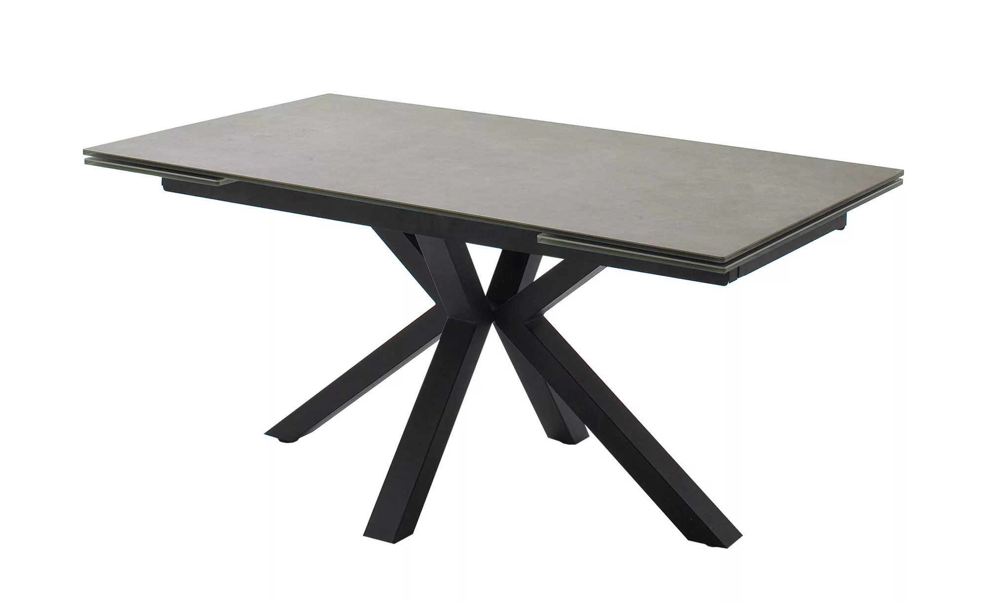 Keramik-Säulentisch ausziehbar - grau - 90 cm - 76 cm - Tische > Esstische günstig online kaufen