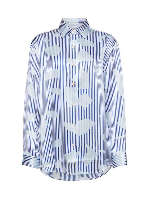 Esprit Langarmbluse Button-Up-Seidenhemd mit Print günstig online kaufen
