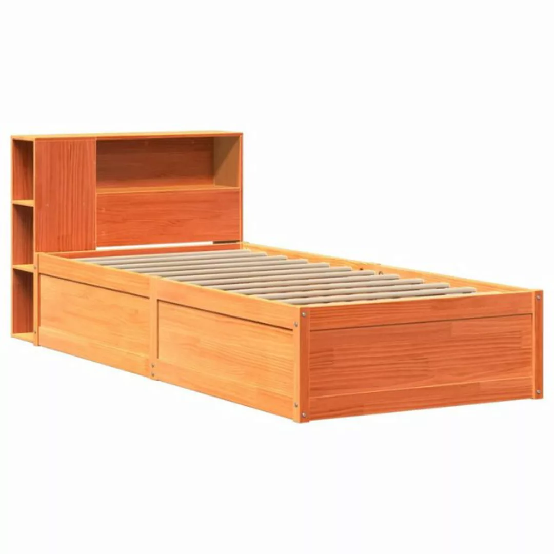 vidaXL Bett Massivholzbett ohne Matratze Wachsbraun 90x200 Kiefernholz günstig online kaufen