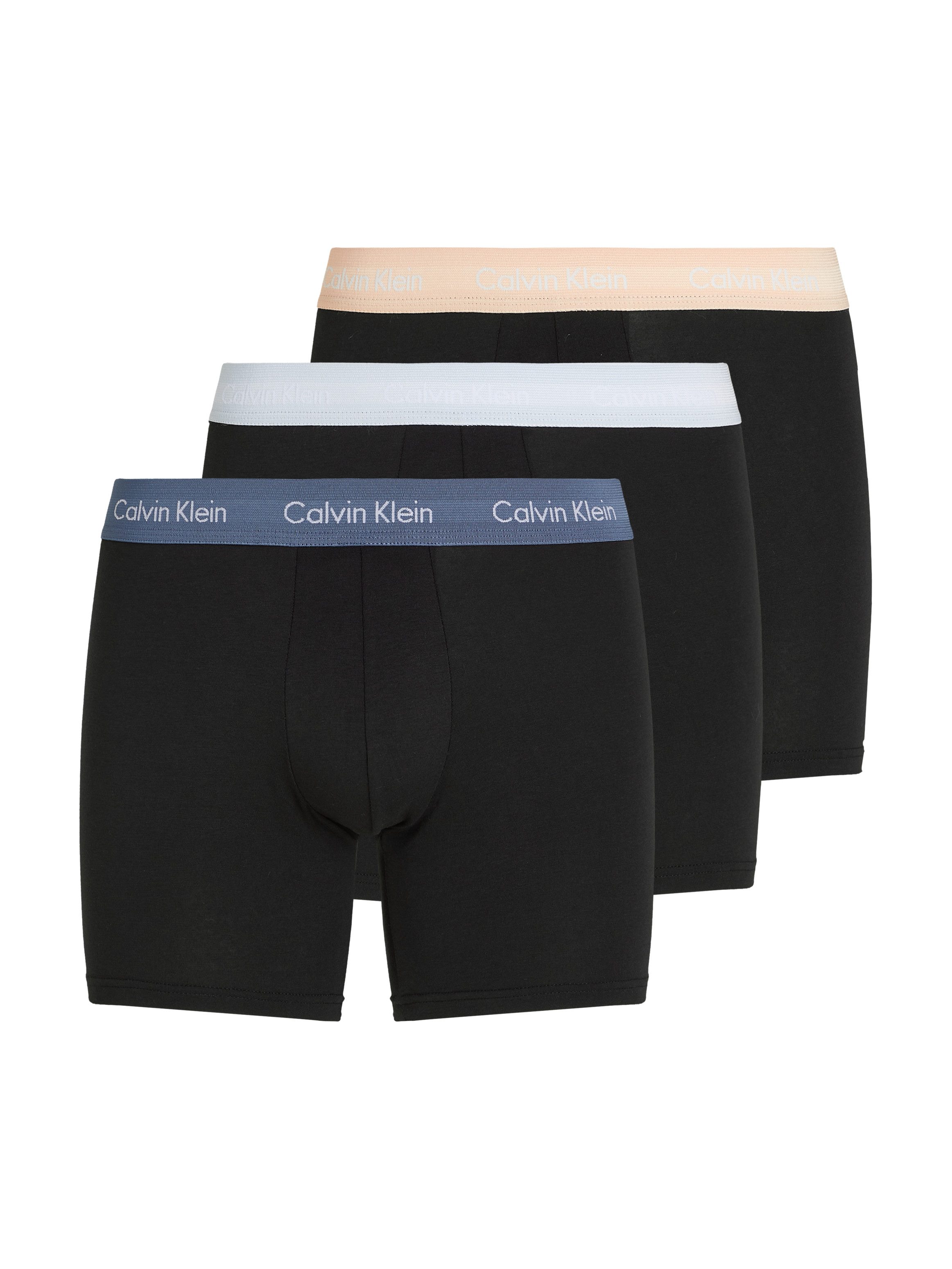 Calvin Klein 3-er Set Boxer Briefs Schwarz mit verschiedenfarbigem Webbund günstig online kaufen
