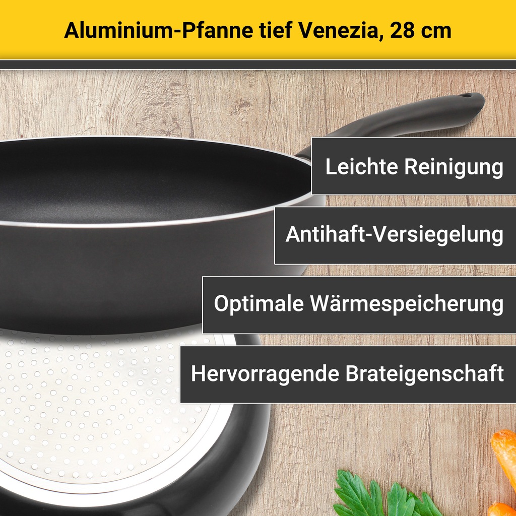 Krüger Bratpfanne »Aluminium Pfanne tief Venezia, 28 cm«, Aluminium, (1 tlg günstig online kaufen