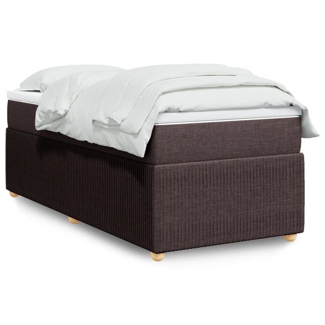 vidaXL Boxspringbett, Boxspringbett mit Matratze Dunkelbraun 90x190 cm Stof günstig online kaufen