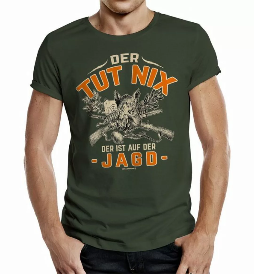 Rahmenlos T-Shirt Das Geschenk für Jäger "Der tut nix - der ist auf der Jag günstig online kaufen