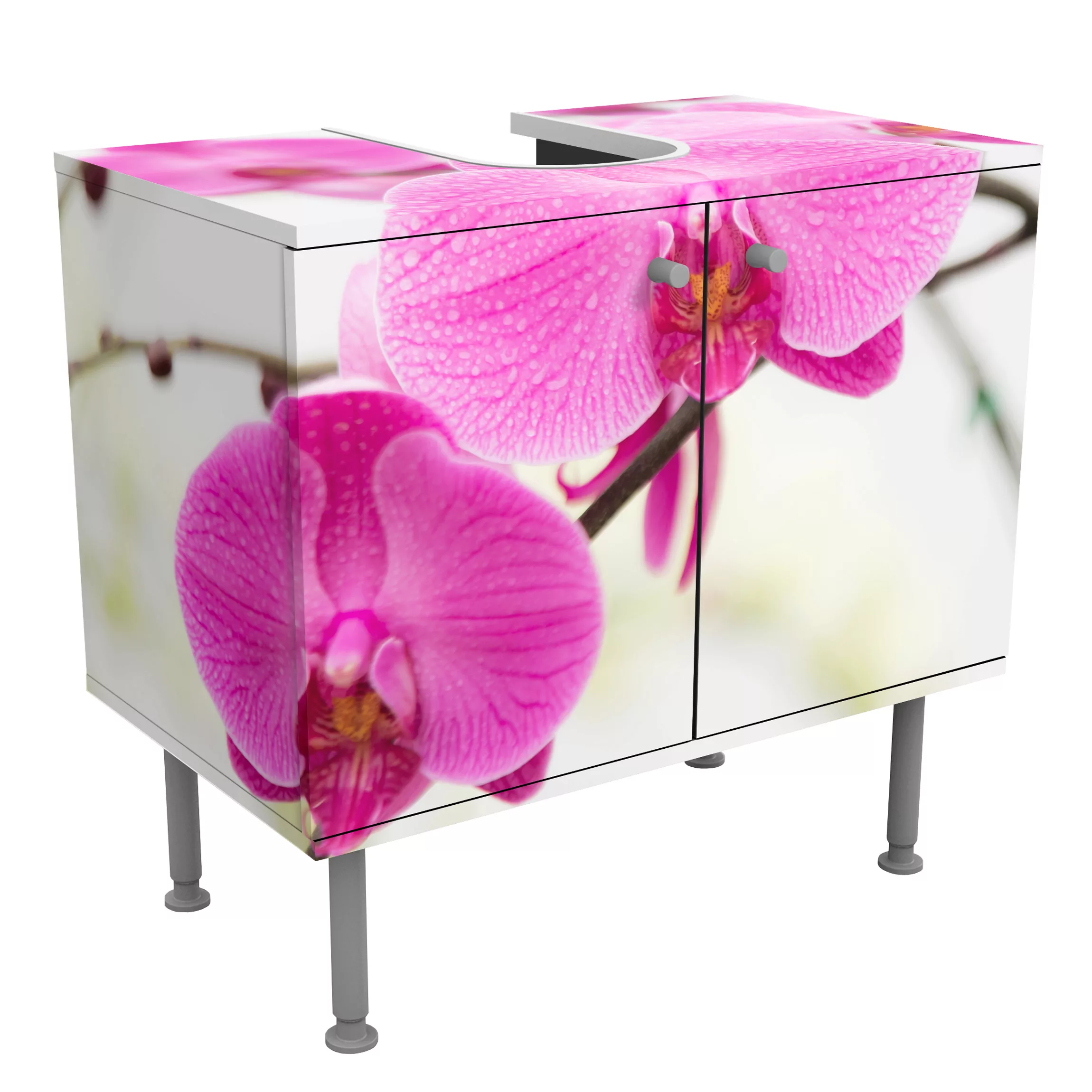 Waschbeckenunterschrank Blumen Nahaufnahme Orchidee günstig online kaufen