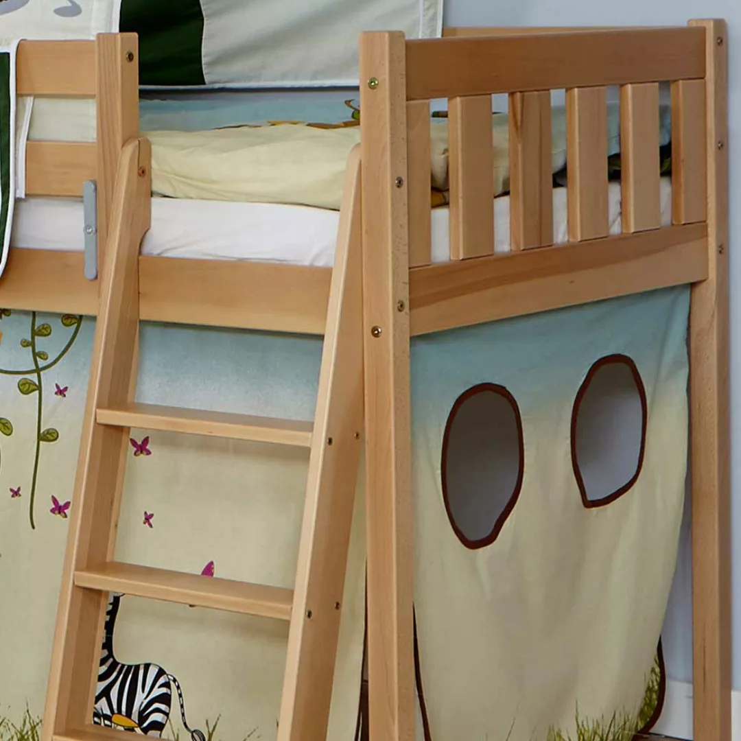 Kinderspielbett mit Rutsche und Tunnel Zootier Design günstig online kaufen