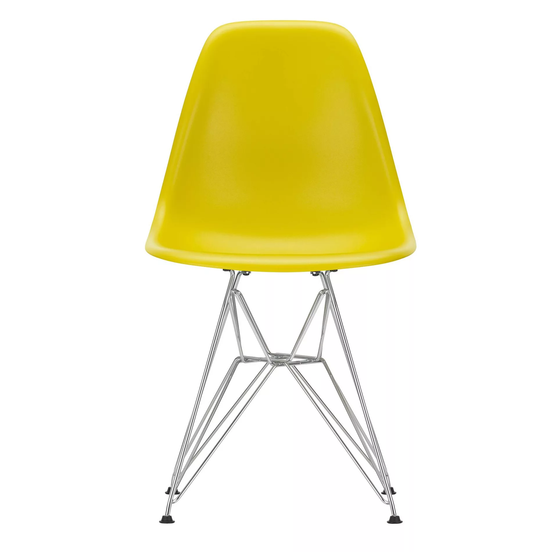 Vitra - Eames Plastic Side Chair DSR Gestell verchromt - senfgelb/Sitzfläch günstig online kaufen