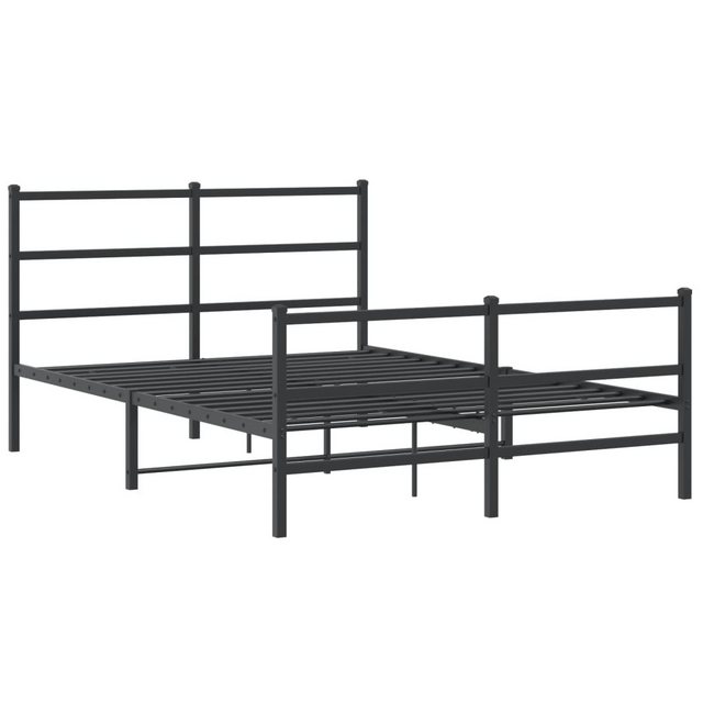 furnicato Bettgestell mit Kopf- und Fußteil Metall Schwarz 135x190 cm (1-tl günstig online kaufen