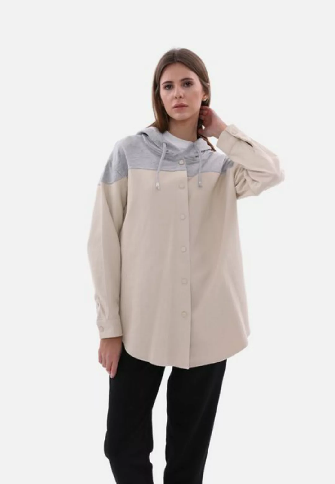 COFI Casuals Hemdbluse Zweifarbiges Damenhemd Hemdjacke günstig online kaufen