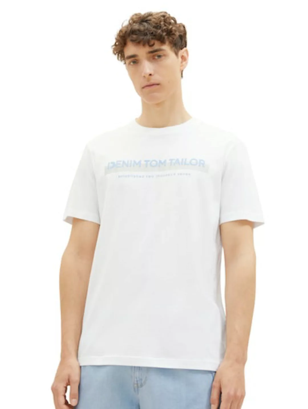 TOM TAILOR Denim T-Shirt mit Logofrontprint günstig online kaufen