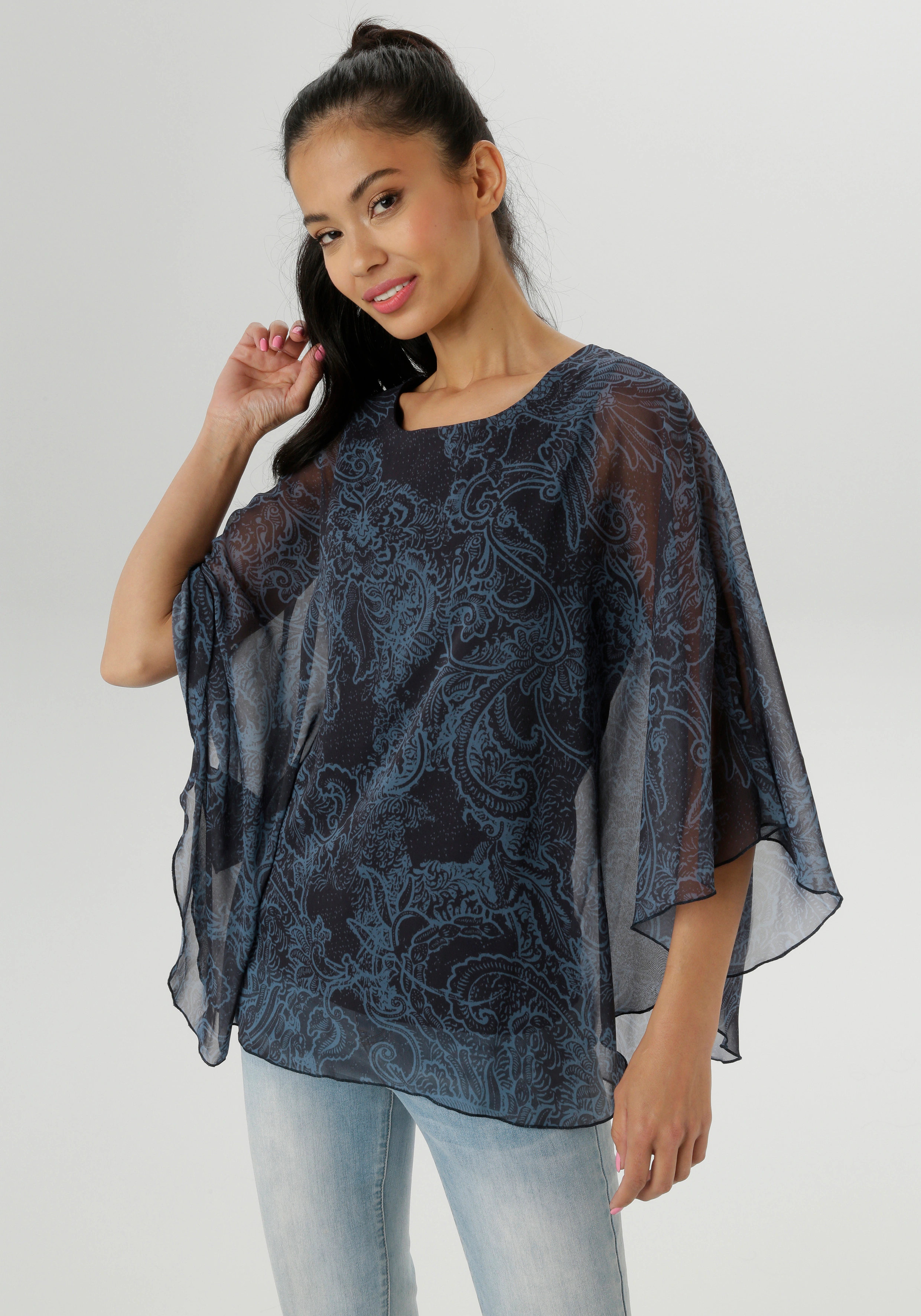 Aniston SELECTED Chiffonbluse, im modischen Lagenlook - NEUE KOLLEKTION günstig online kaufen