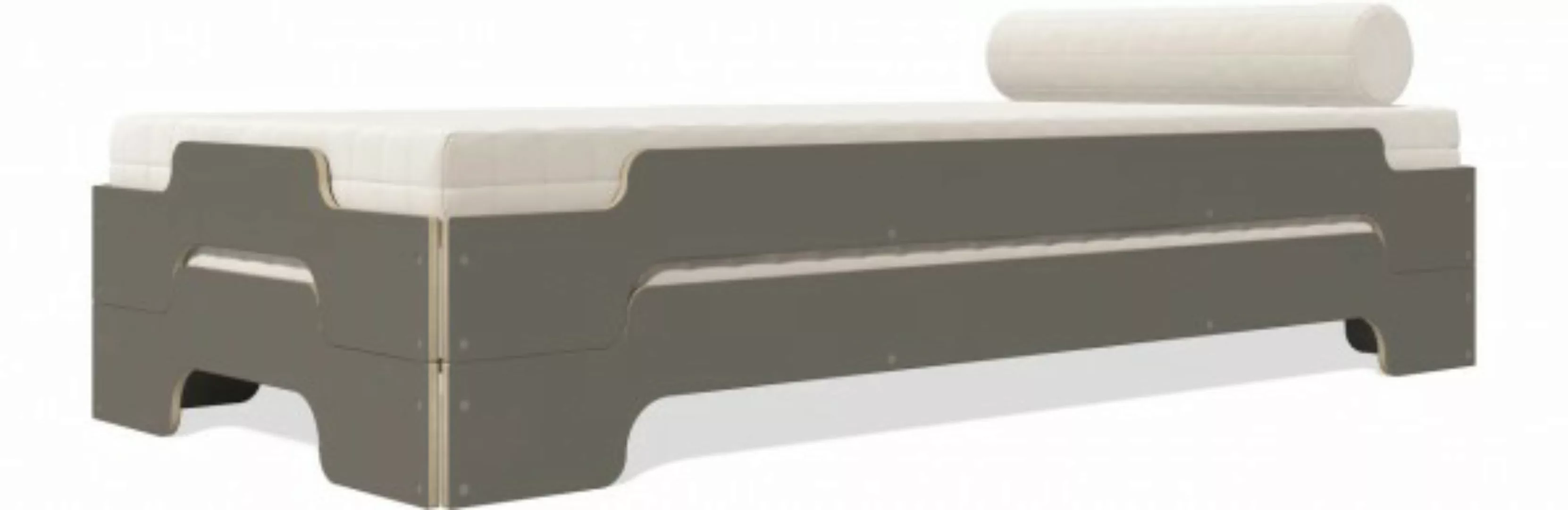 Stapelliege KLASSIK - CPL Birke anthrazit 90 x 200 cm günstig online kaufen