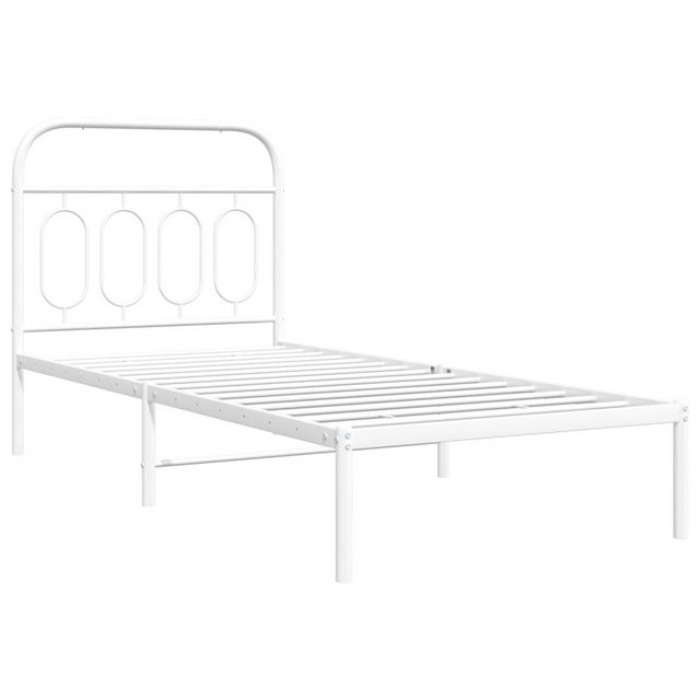 vidaXL Bett Bettgestell mit Kopfteil Metall Weiß 80x200 cm günstig online kaufen