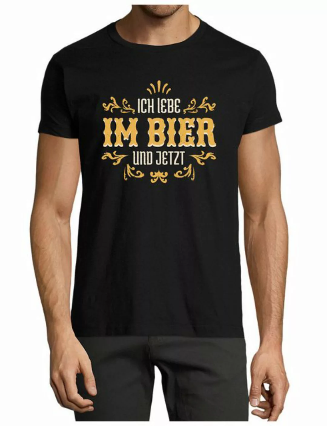 MyDesign24 T-Shirt Herren Sprüche Shirt - Trinkshirt Ich Lebe im Bier und J günstig online kaufen