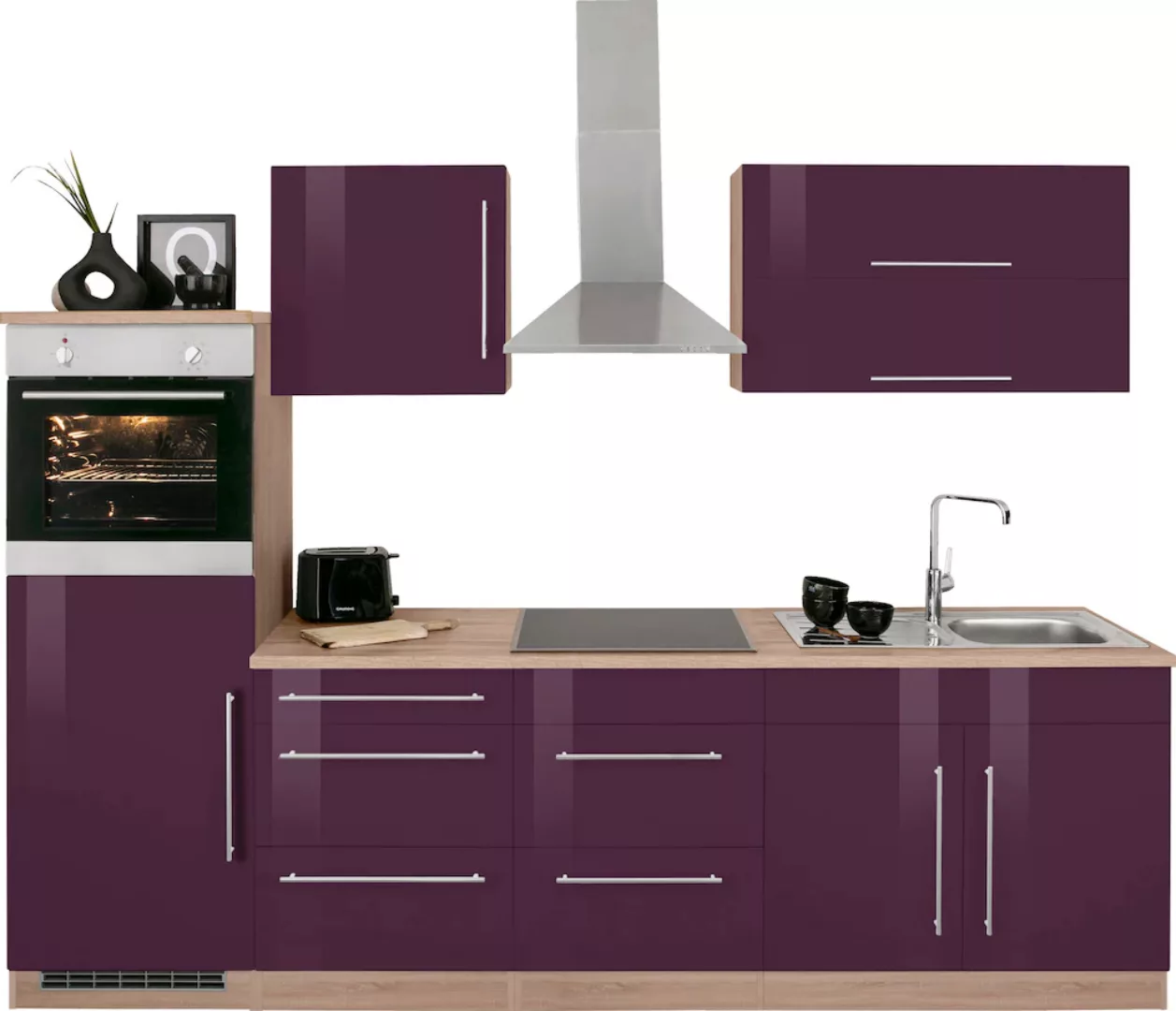 Kochstation Küchenzeile "KS-Samos", mit E-Geräten, Breite 270 cm günstig online kaufen