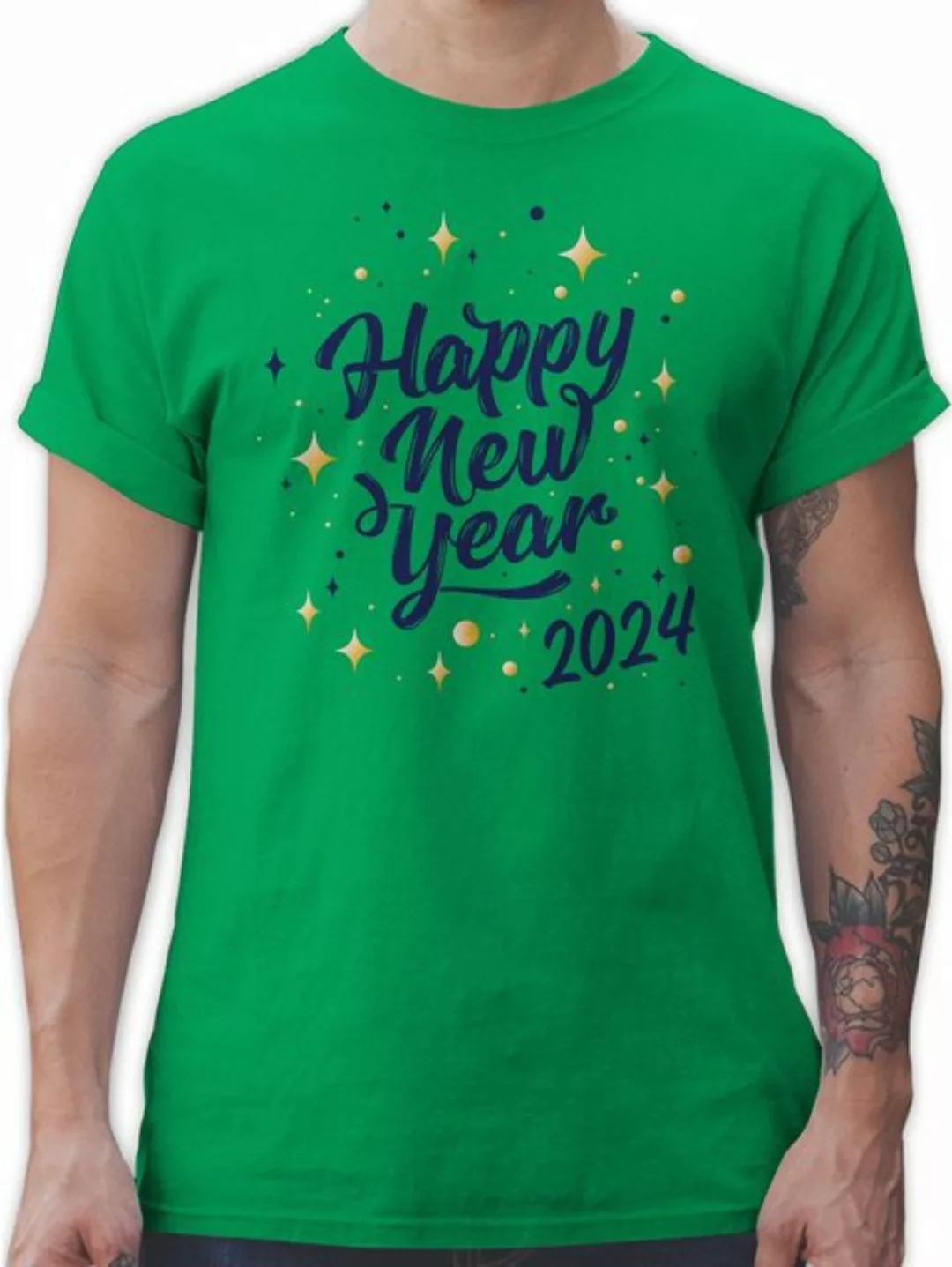 Shirtracer T-Shirt Happy new year 2024 Silvester Erwachsene günstig online kaufen