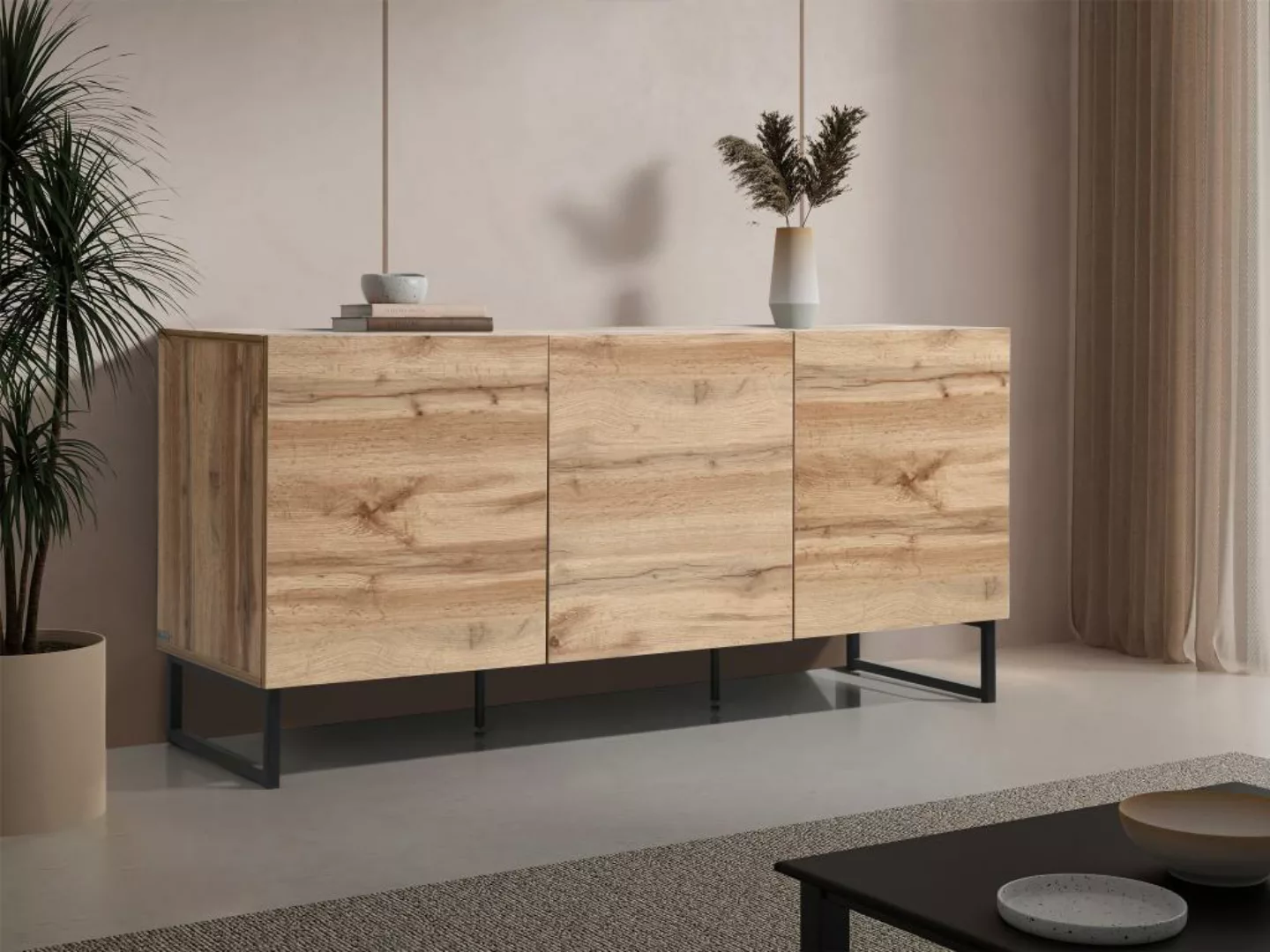 Sideboard mit 3 Türen - Holzfarben - CEVANIA günstig online kaufen