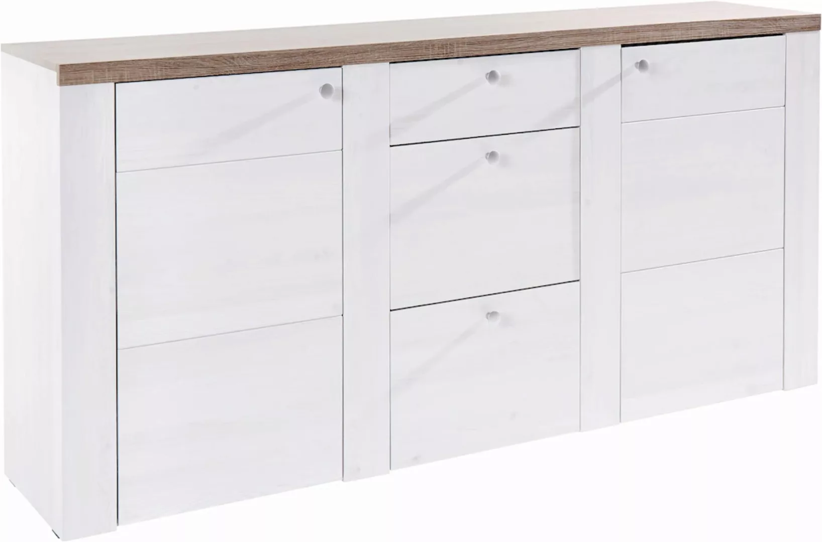 Home affaire Sideboard "Larona, zeitlose Kommode mit 2 Türen, 3 Schubkästen günstig online kaufen