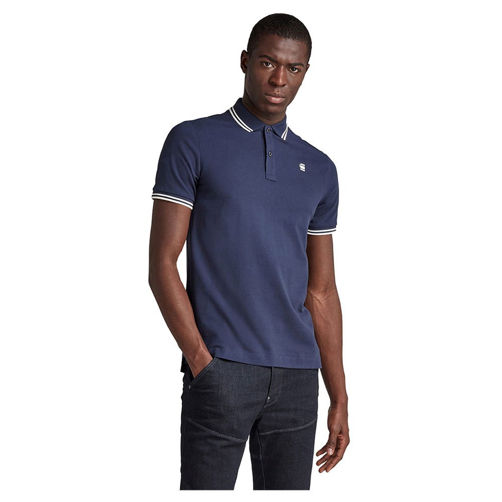 G-star Dunda Slim Stripe Kurzarm-polo XS Sartho Blue günstig online kaufen