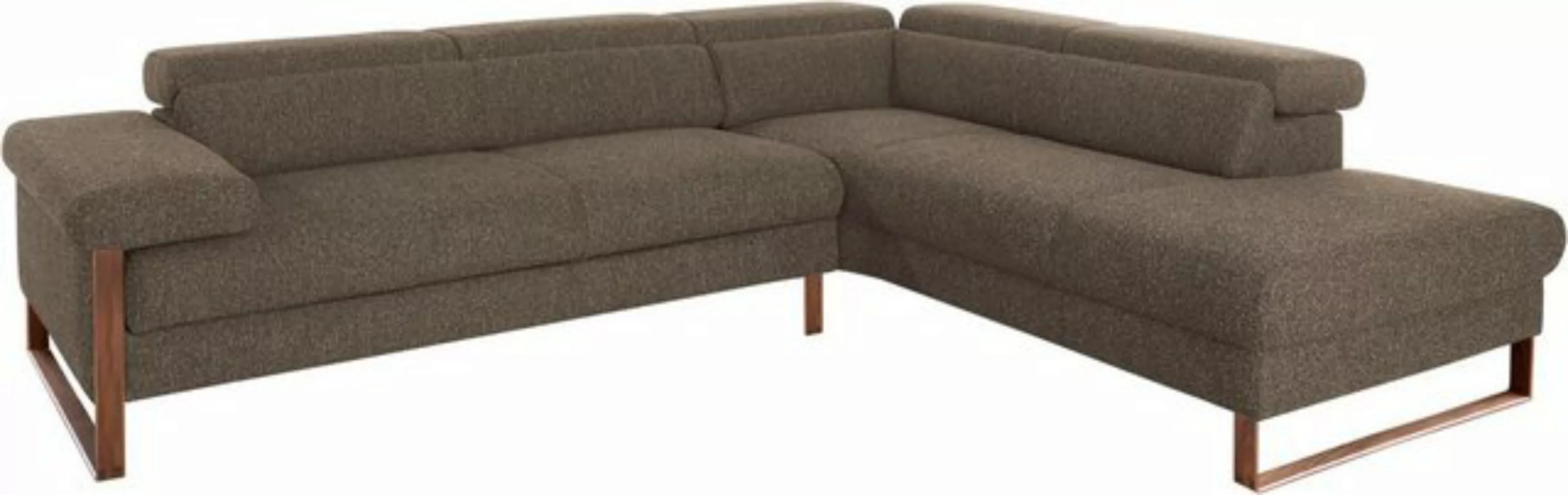 W.SCHILLIG Ecksofa finn, German Design Award 2016, Fußgestell Nussbaum natu günstig online kaufen