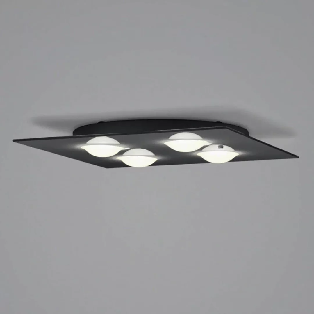 Helestra Nomi LED-Deckenlampe 38x38cm dim schwarz günstig online kaufen