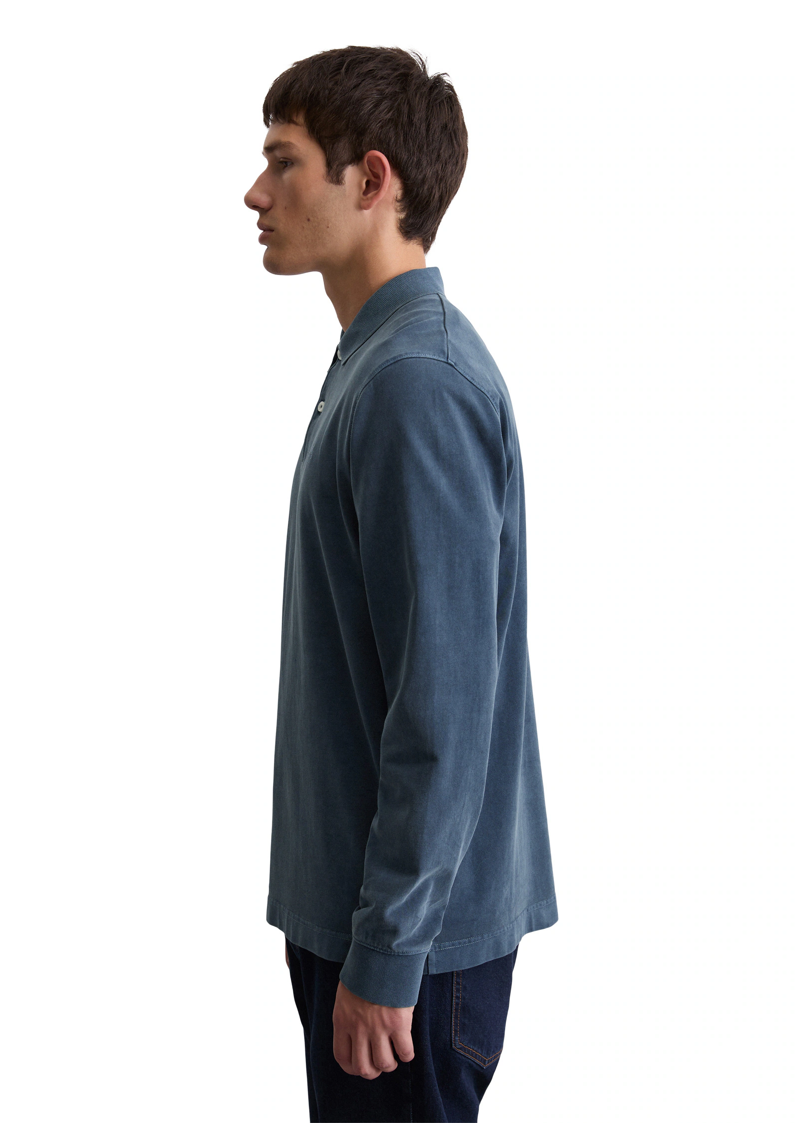 Marc OPolo Langarm-Poloshirt "aus reiner Bio-Baumwolle" günstig online kaufen
