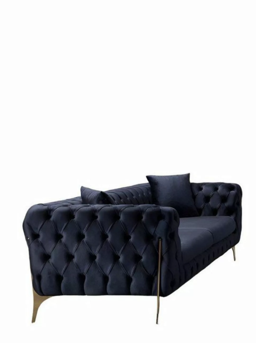 JVmoebel 3-Sitzer Schwarzer Chesterfield Dreisitzer Luxuriöse Wohnzimmer Ed günstig online kaufen