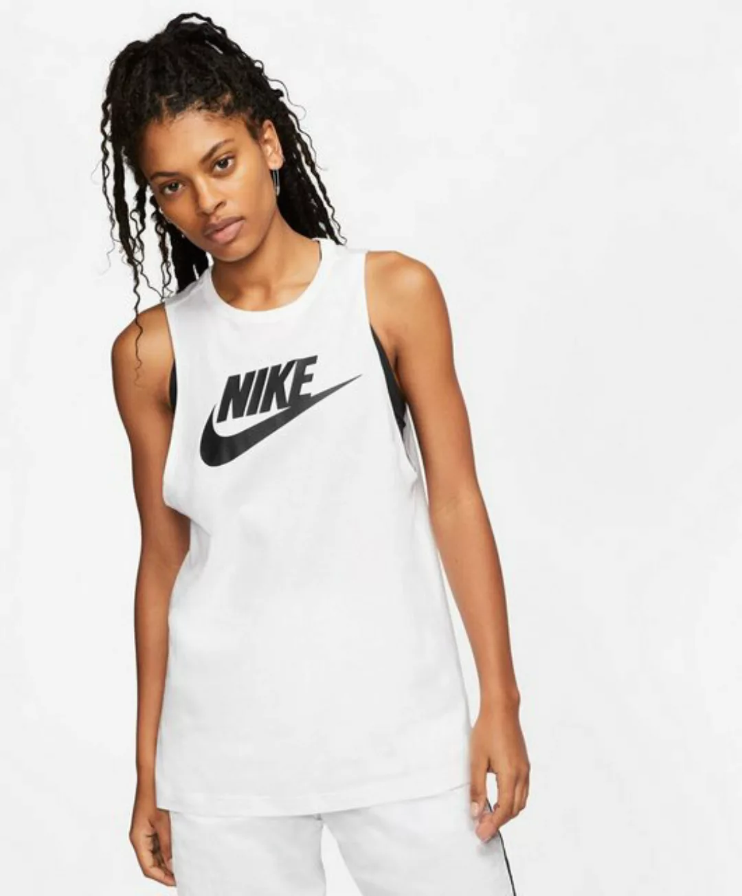 Nike Sportswear Muscle Ärmelloses T-shirt XS White / Black günstig online kaufen