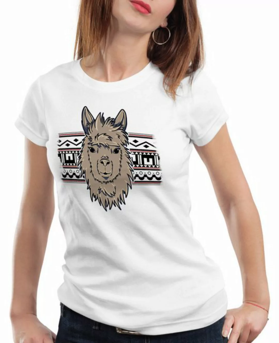 style3 T-Shirt Alpaca Muster aztek lama alpaka nerd hipster einhorn günstig online kaufen