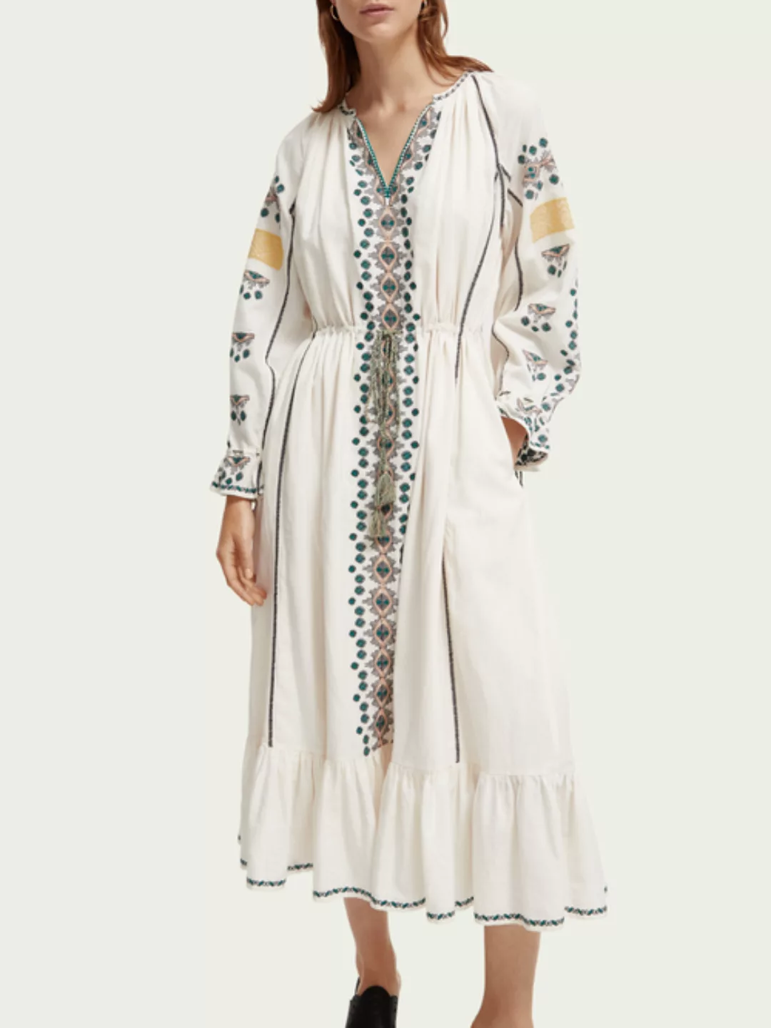 Embroidered V-neck maxi dress günstig online kaufen
