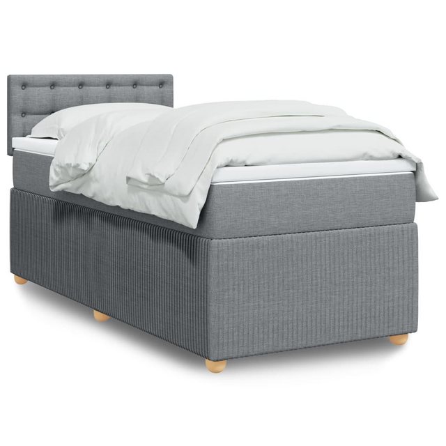 vidaXL Boxspringbett mit Matratze Hellgrau 90x190 cm Stoff2106470 günstig online kaufen